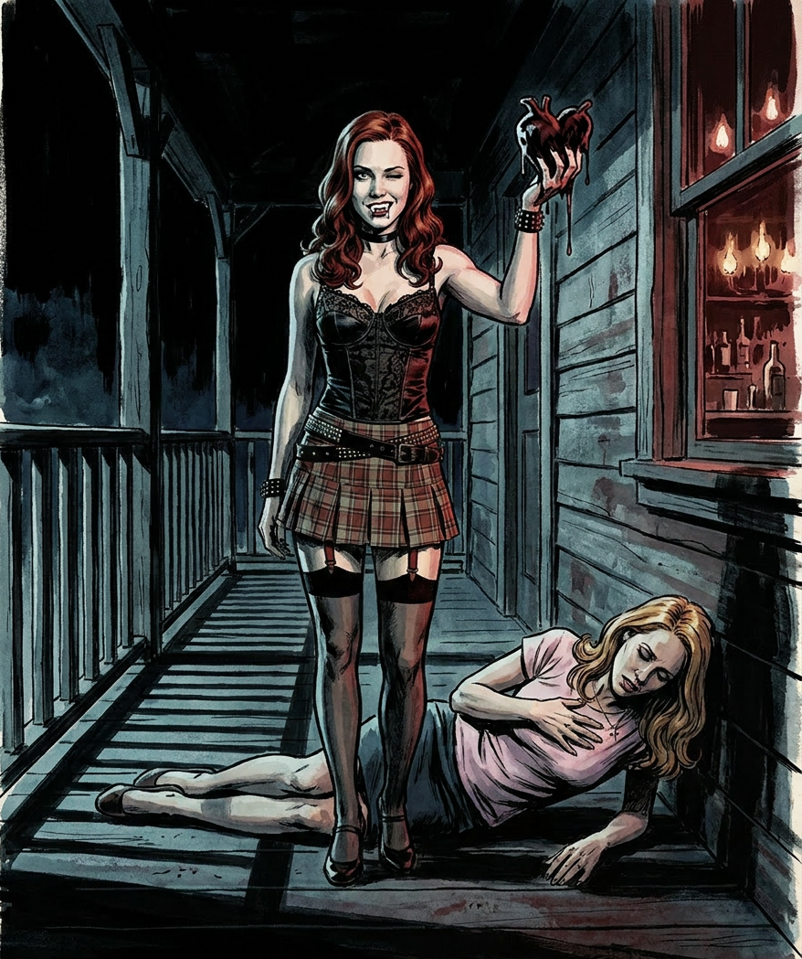 Sarah takes Jason / Heart-rip wink — right panel