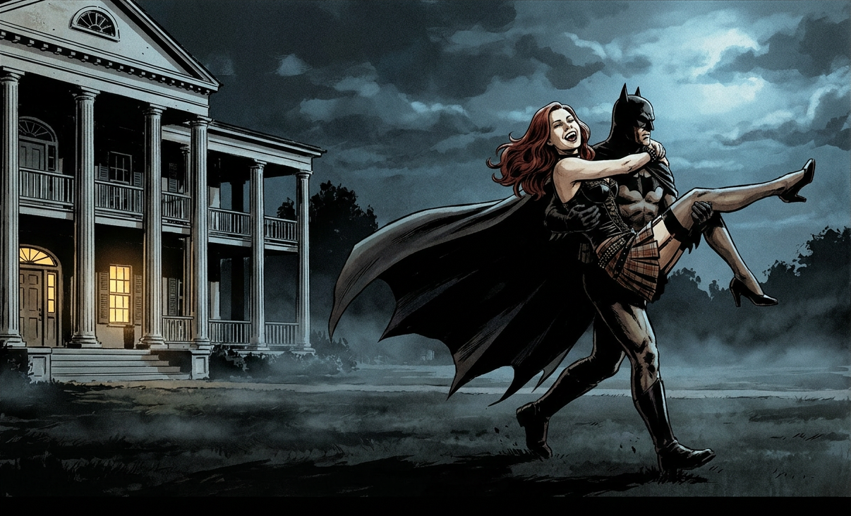 Carried off by Batman